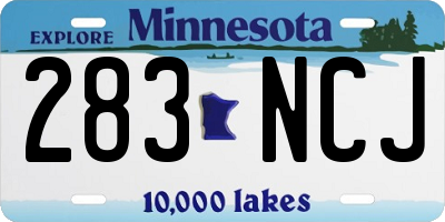 MN license plate 283NCJ