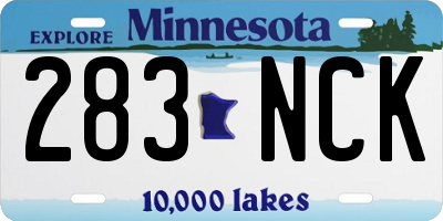 MN license plate 283NCK