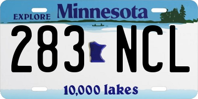 MN license plate 283NCL