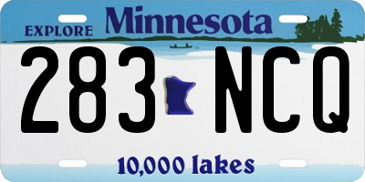 MN license plate 283NCQ