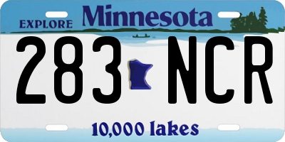 MN license plate 283NCR