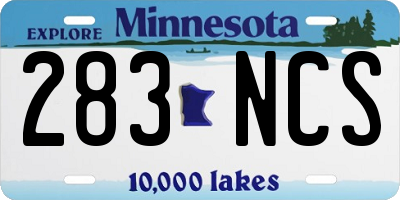 MN license plate 283NCS