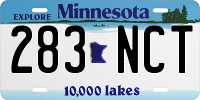 MN license plate 283NCT