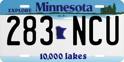 MN license plate 283NCU