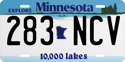 MN license plate 283NCV