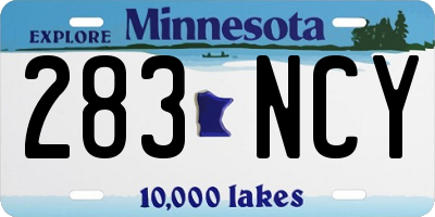 MN license plate 283NCY