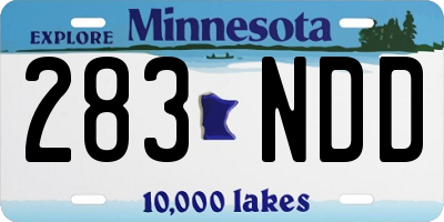 MN license plate 283NDD