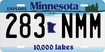 MN license plate 283NMM