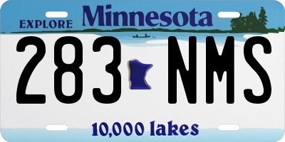 MN license plate 283NMS