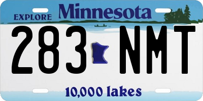 MN license plate 283NMT