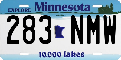 MN license plate 283NMW