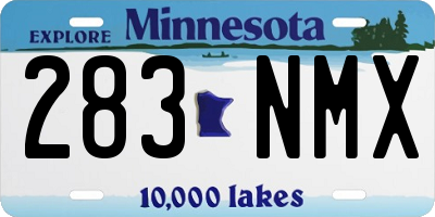 MN license plate 283NMX