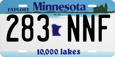 MN license plate 283NNF
