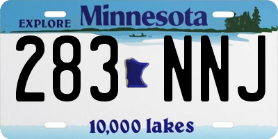MN license plate 283NNJ