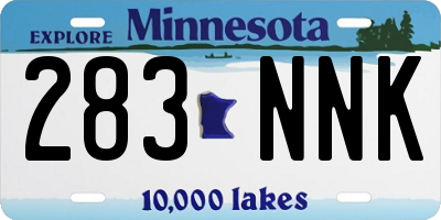 MN license plate 283NNK