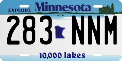 MN license plate 283NNM