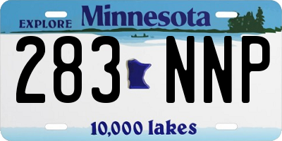 MN license plate 283NNP
