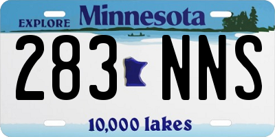 MN license plate 283NNS