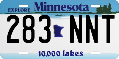 MN license plate 283NNT