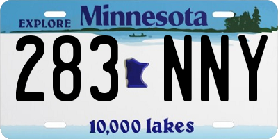 MN license plate 283NNY