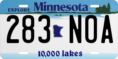 MN license plate 283NOA