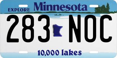 MN license plate 283NOC