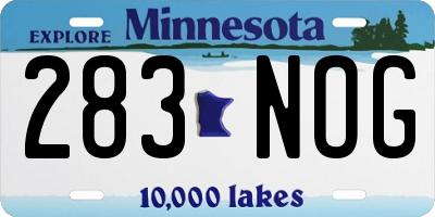 MN license plate 283NOG
