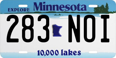 MN license plate 283NOI