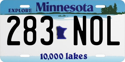 MN license plate 283NOL