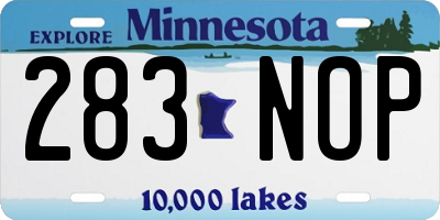 MN license plate 283NOP