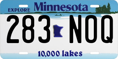 MN license plate 283NOQ