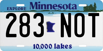 MN license plate 283NOT