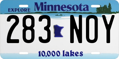 MN license plate 283NOY