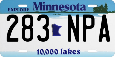 MN license plate 283NPA