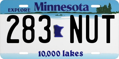 MN license plate 283NUT