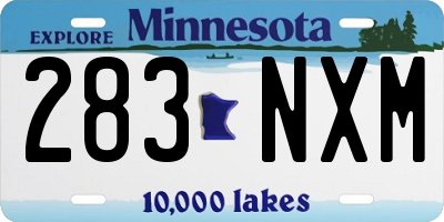 MN license plate 283NXM