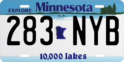 MN license plate 283NYB