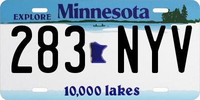 MN license plate 283NYV