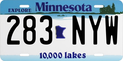 MN license plate 283NYW