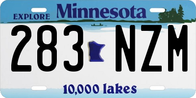 MN license plate 283NZM