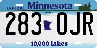 MN license plate 283OJR