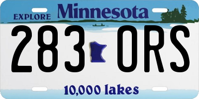 MN license plate 283ORS
