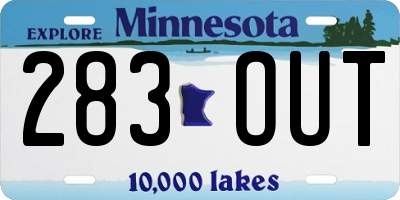MN license plate 283OUT