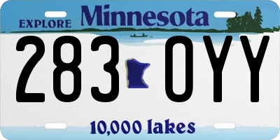 MN license plate 283OYY