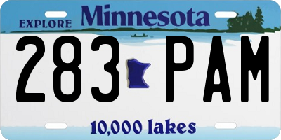 MN license plate 283PAM