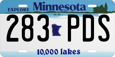 MN license plate 283PDS
