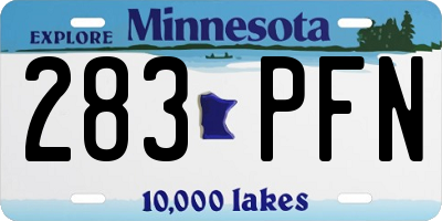 MN license plate 283PFN