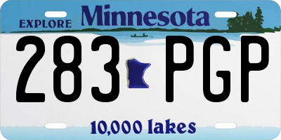 MN license plate 283PGP