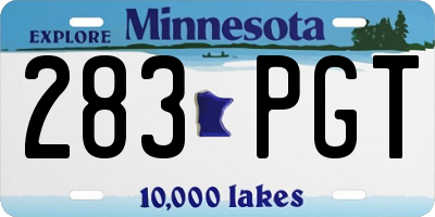 MN license plate 283PGT