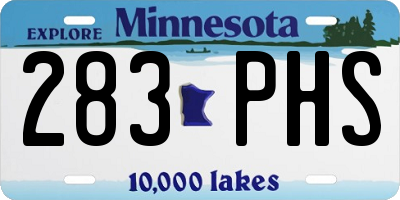 MN license plate 283PHS